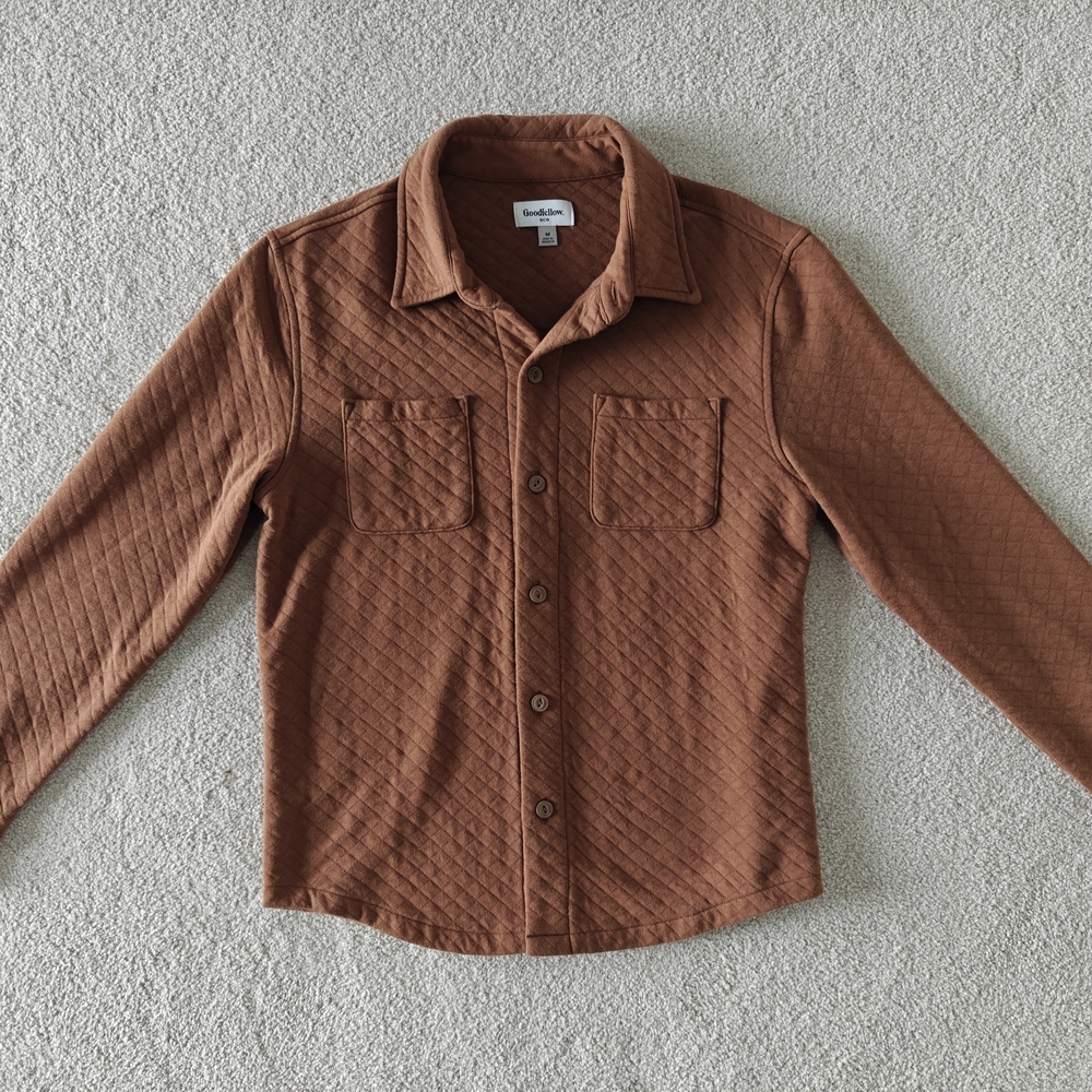 Goodfellow & Co Brown Quilted Shirt Jacket Men's Medium